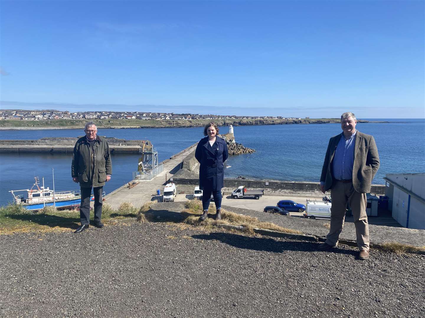 Alistair Carmichael (right), the deputy leader of the Scottish Liberal Democrats and MP for Orkney and Shetland, in Wick at the weekend with far north MP Jamie Stone and Holyrood candidate Molly Nolan.