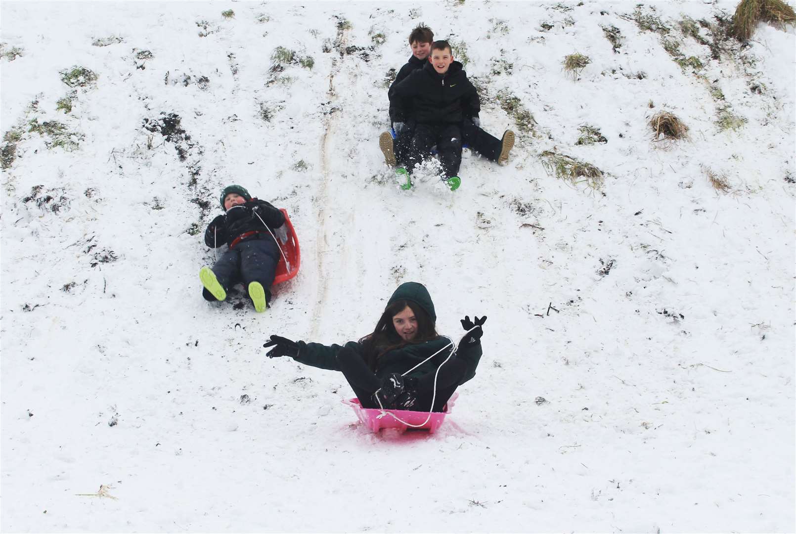 Sledging at Wick riverside. Picture: Alan Hendry