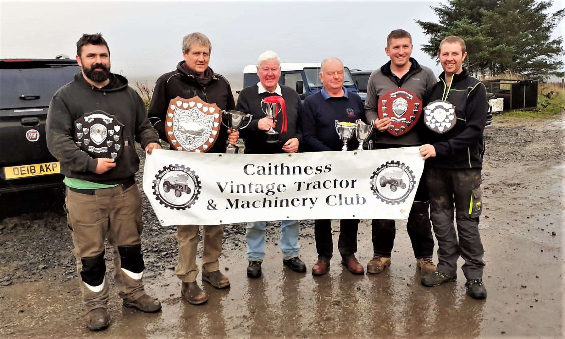 Winners announced at the end of the day were from left, Jamie Sinclair, Michael Mackay, Gerald Macleod, Johnny Matheson, Stevie Blackwood and Graeme Mackay.