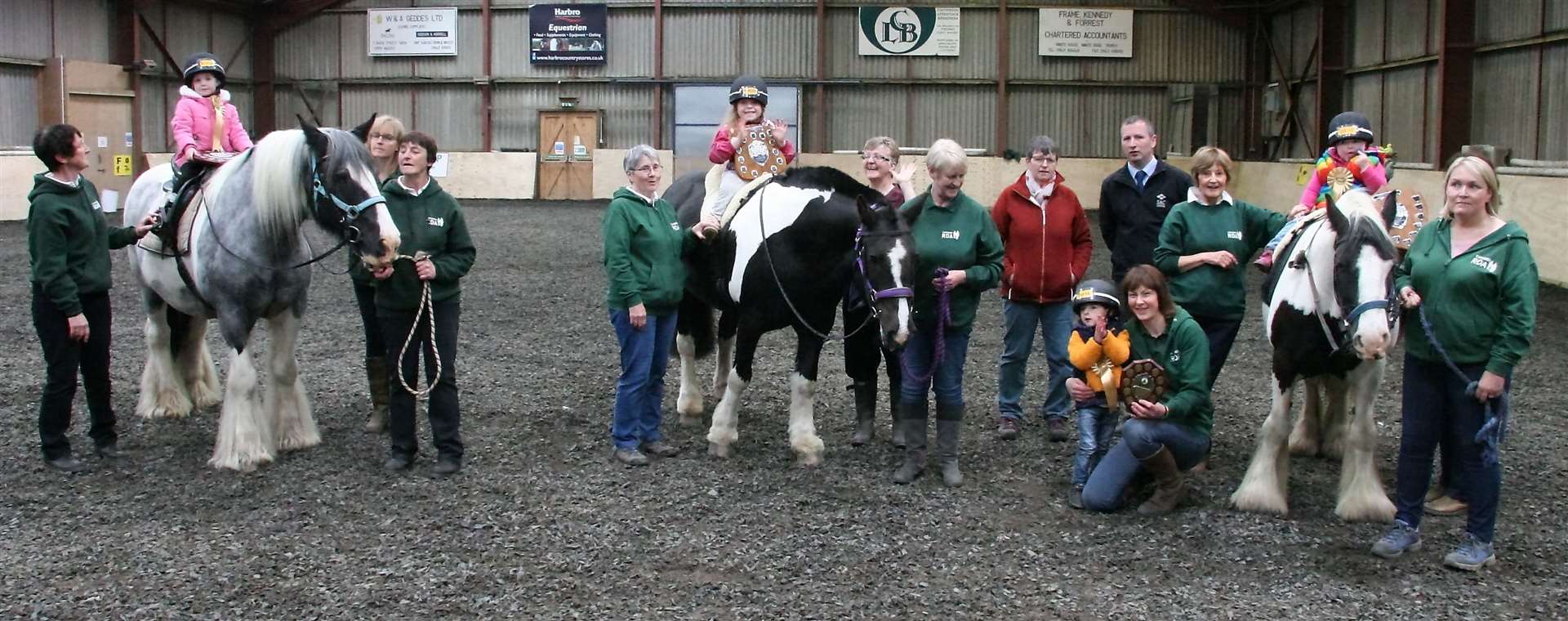 Competitors face the camera after taking part in the three rides at the Caithness RDA summer show.