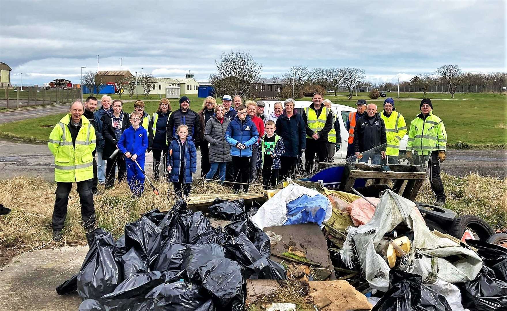 Volunteers with a huge amount of rubbish at a previous spring clean event around Wick's industrial estate.