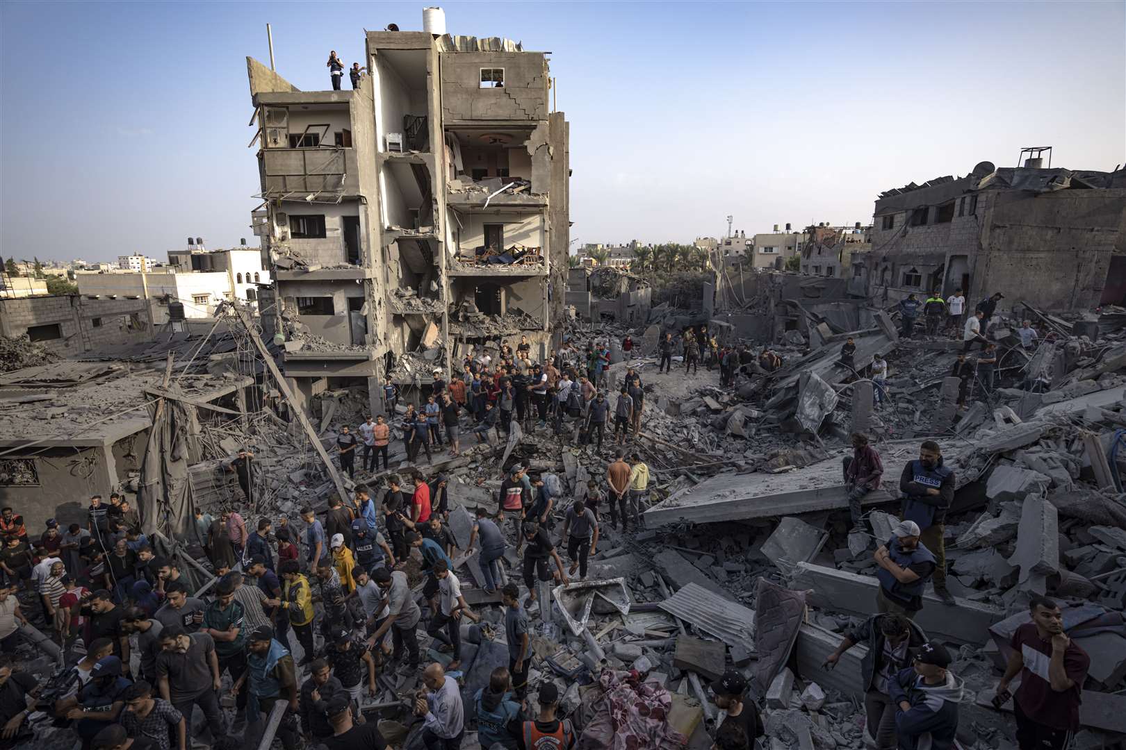 Close to 10,000 people in Gaza have died, according to the territory’s Hamas-run health ministry (AP Photo/Fatima Shbair)