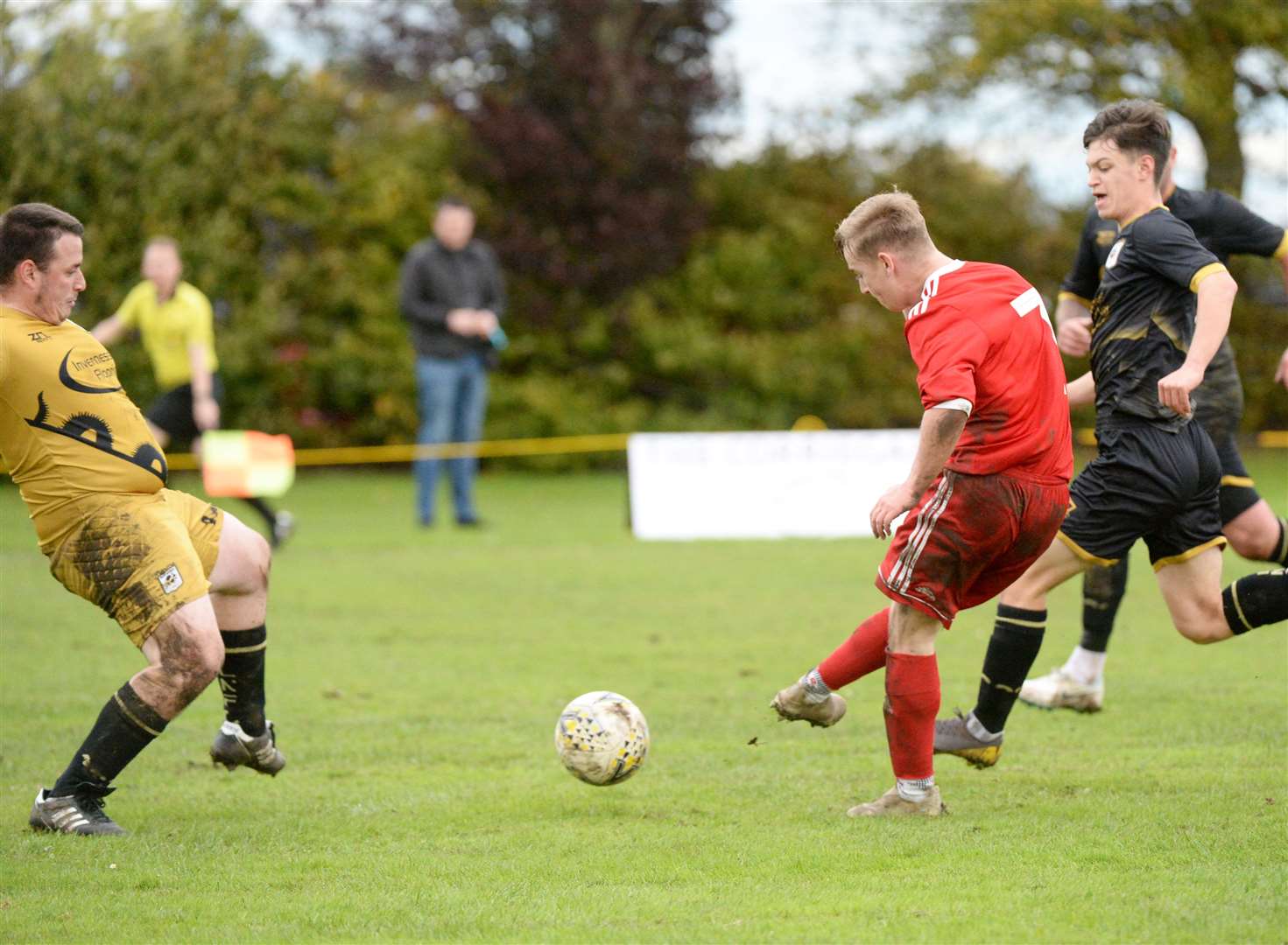 Cameron Montgomery netted for Thurso in their 2-0 victory over Loch Ness in Saturday's Football Times Cup semi-final at Fortrose. Picture: James Mackenzie