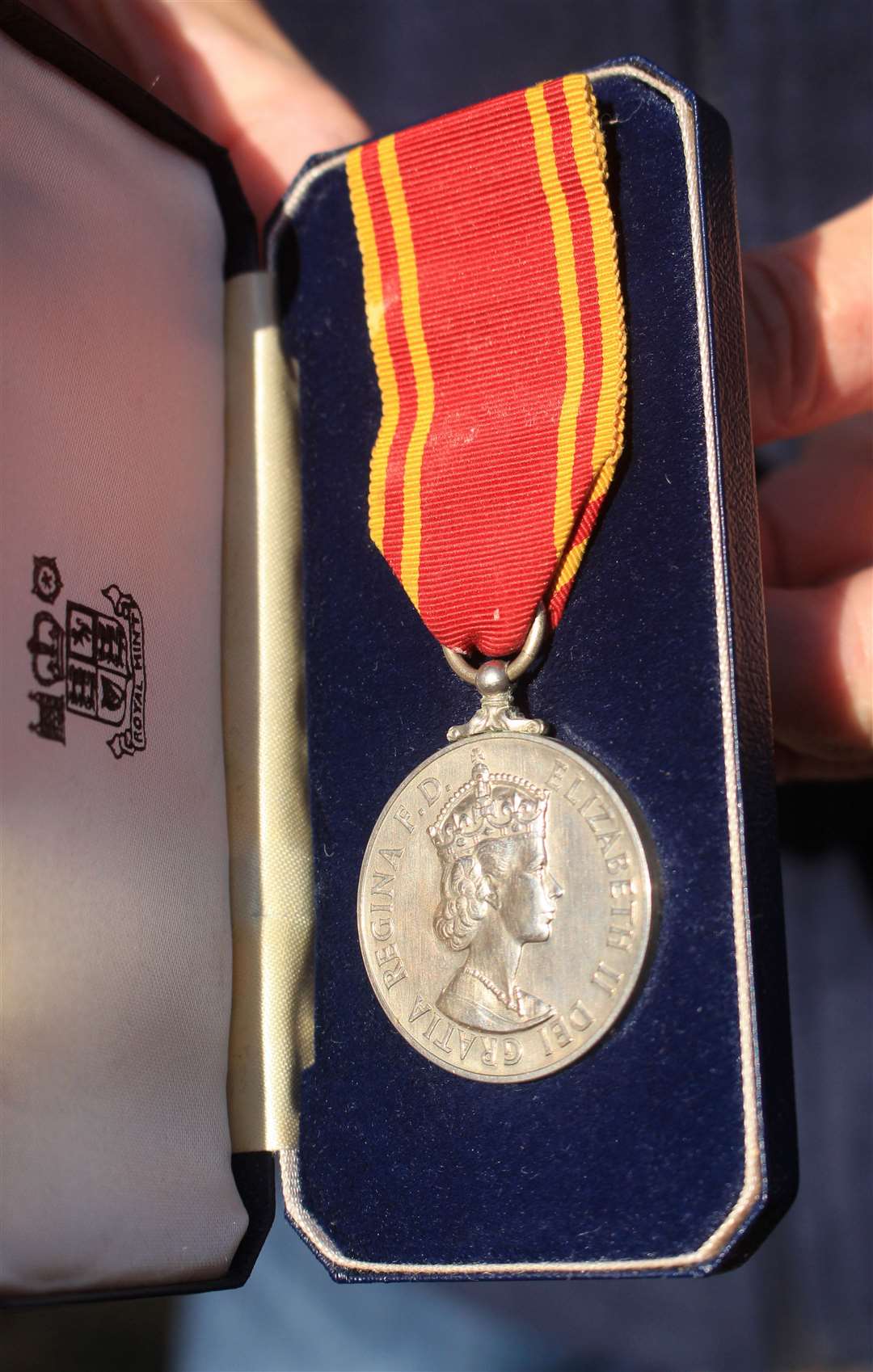 A close-up of the National Fire Service Long Service and Good Conduct Medal presented to Jimmy Dunne in 1961. Picture: Alan Hendry