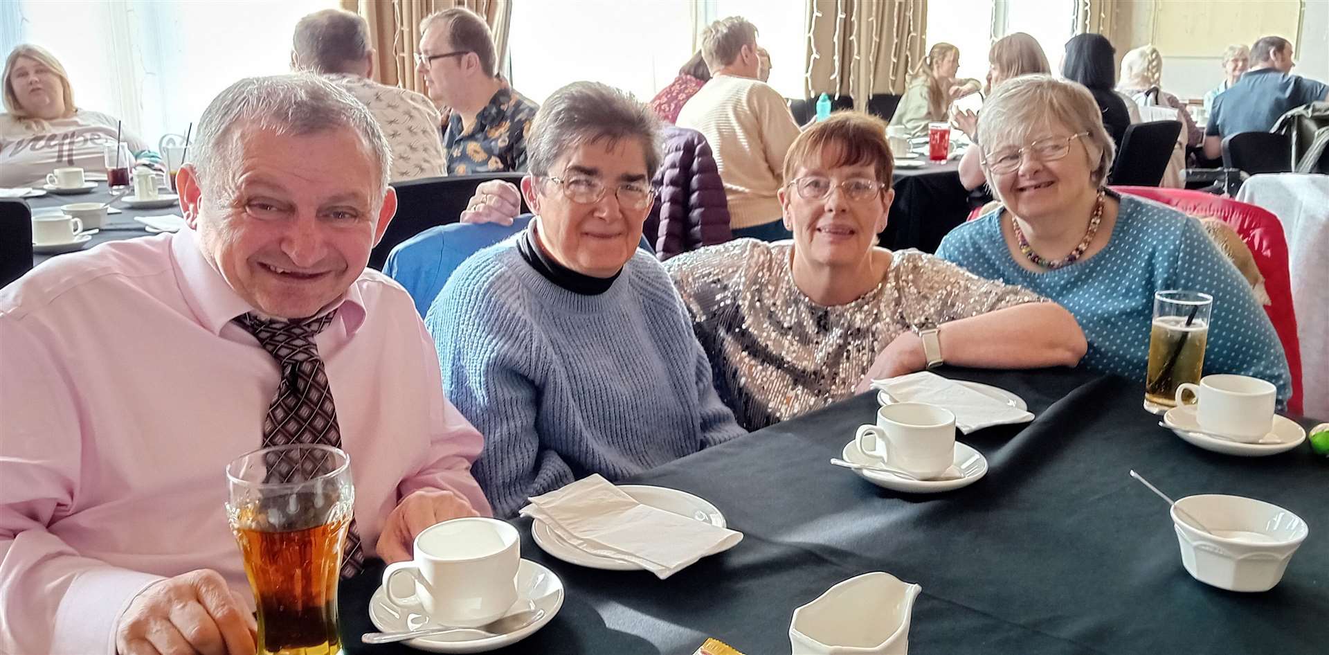 Awaiting a delicious tea are (from left) David Gunn, Susan Cowie, Catherine Mahon and Lorraine MacGregor. Picture: Willie Mackay