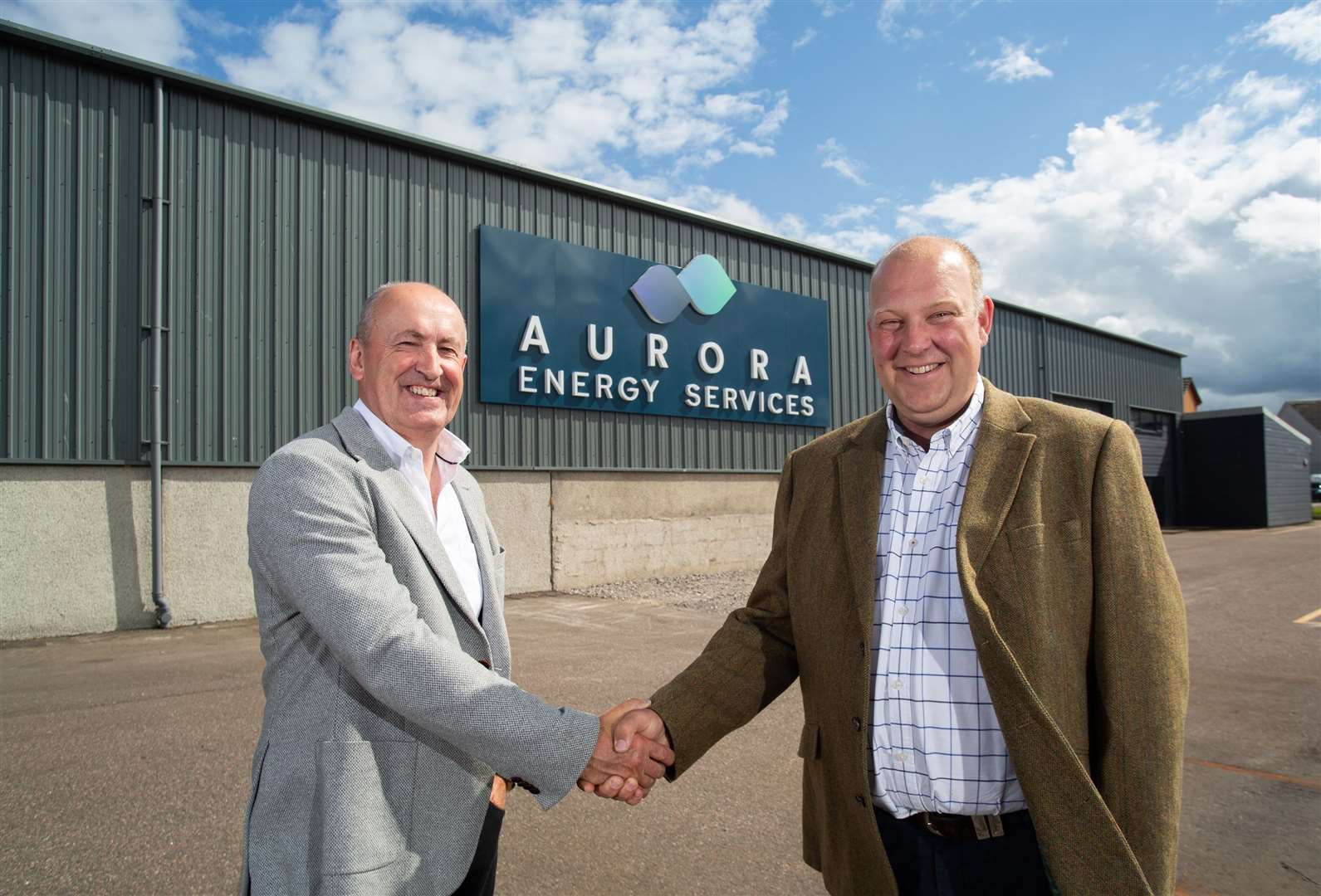 Aurora chief executive, Doug Duguid (left) with Alasdair Noble, owner of Northern Marine Services