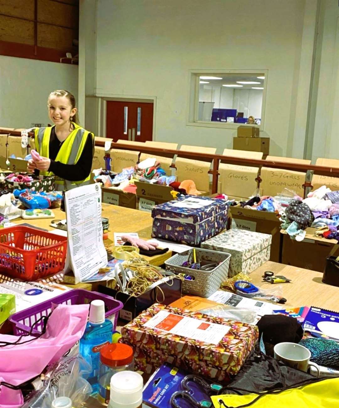 Ellie organised all the items for the Blythswood shoebox appeal