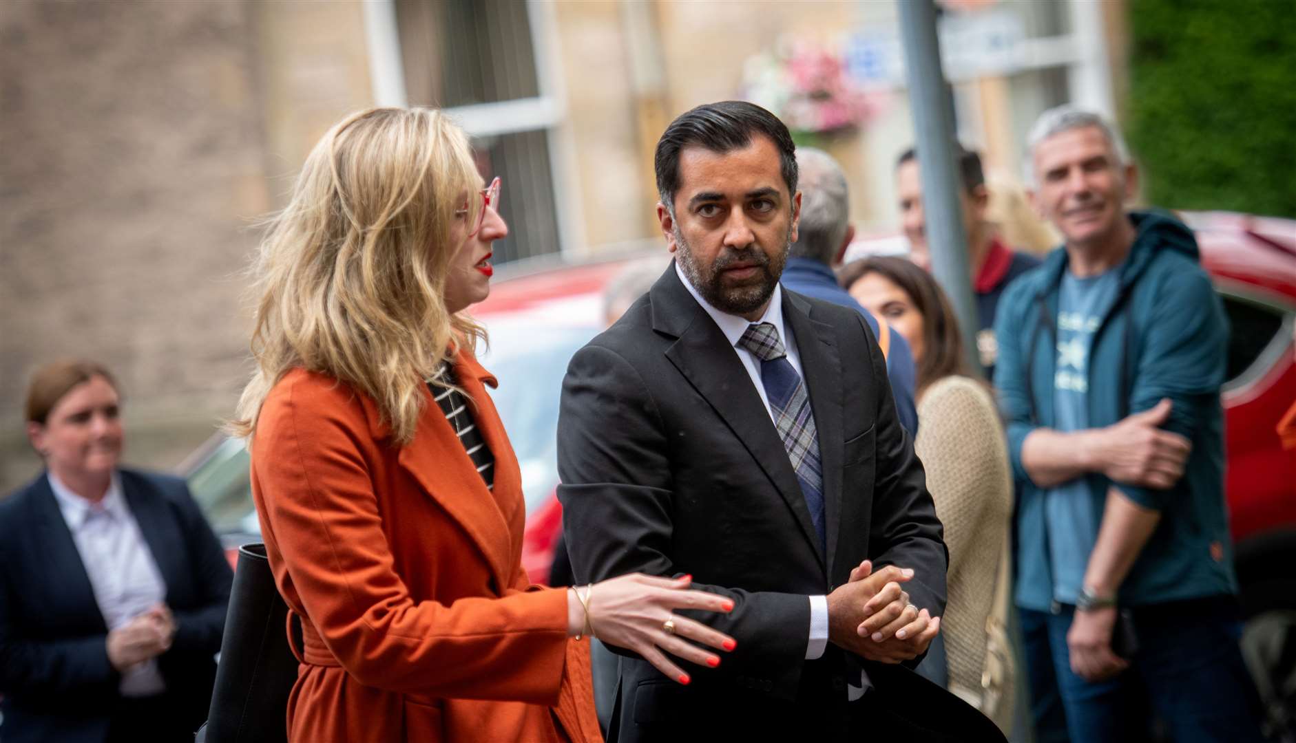 First Minister Humza Yousaf at Winnie Ewing's memorial service. Picture: Callum Mackay.