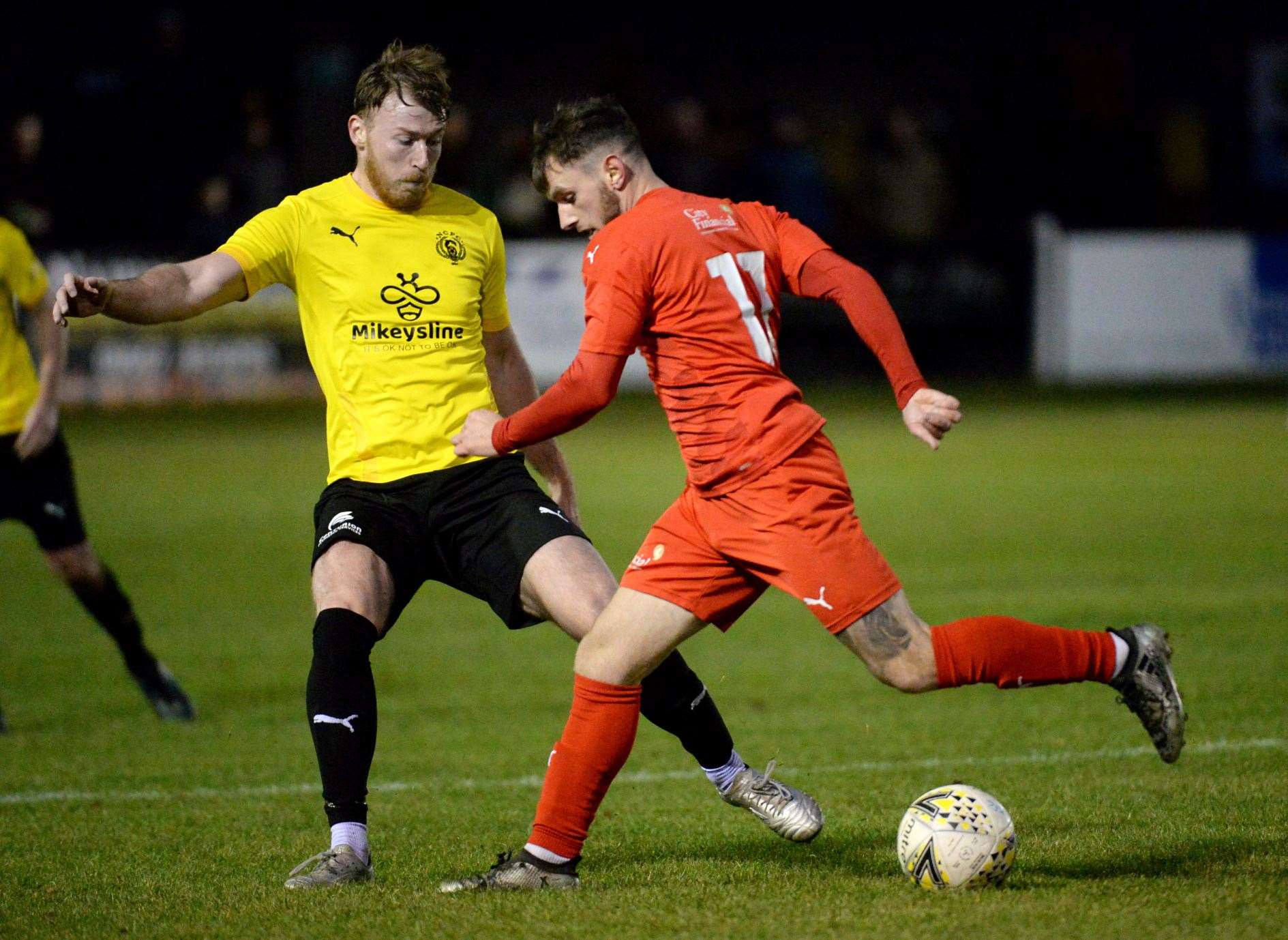 Harry Hennem (right) playing for Brora against Nairn Country in the Highland League earlier this year. Picture: James Mackenzie