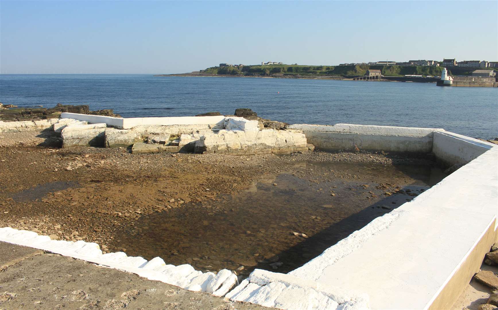 The outdoor pool on the north side of Wick Bay has been drained while the work is carried out by John Stewart of Wick-based JLS Formwork.