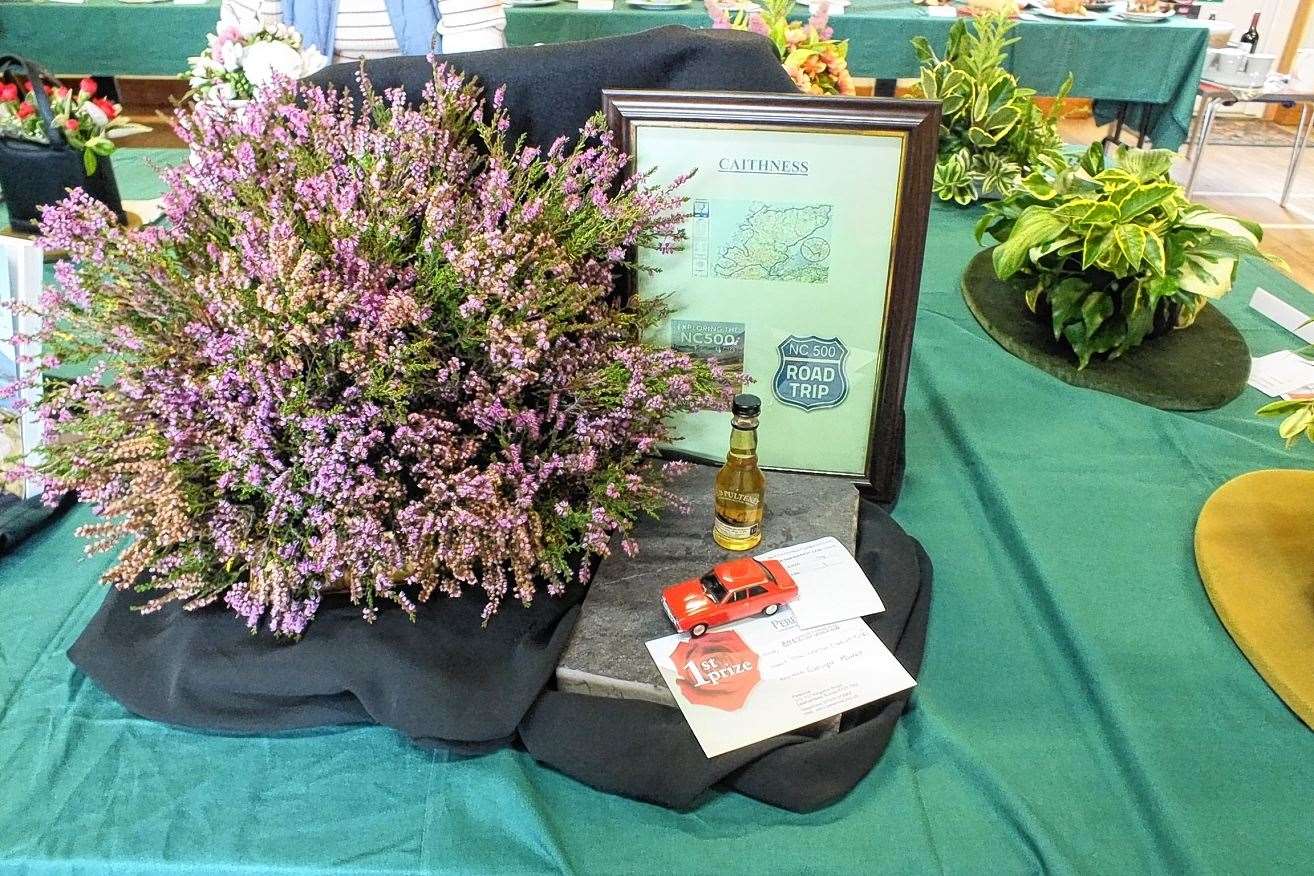 A winning entry in the floral art section at last year's Reay show. This display was on the theme of the North Coast 500.