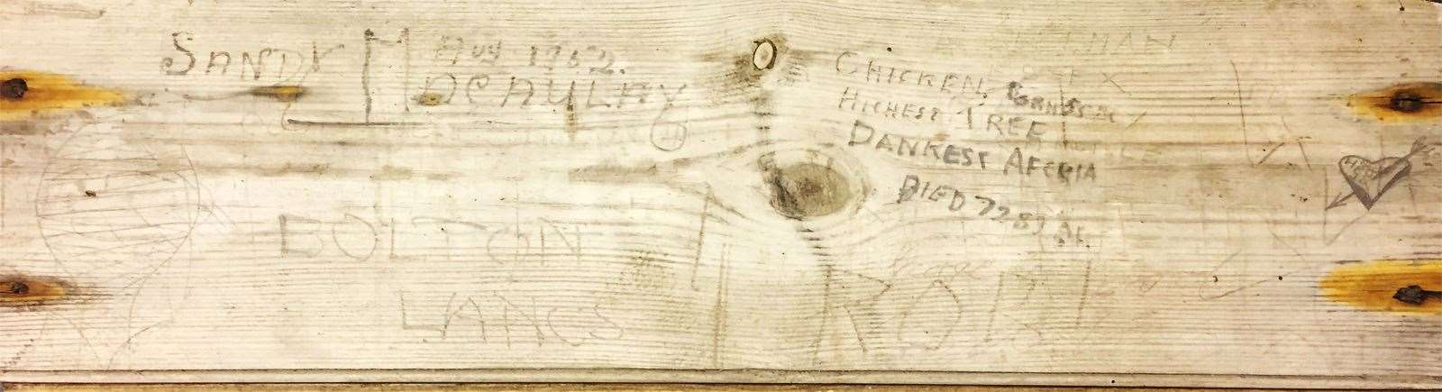 Some of the inscriptions that were found on wooden panels. Picture: Neil Buchan