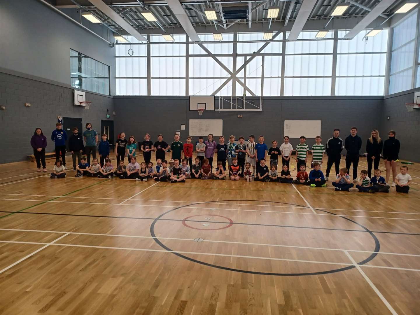 Children and coaches at one of the Wick Easter camps.