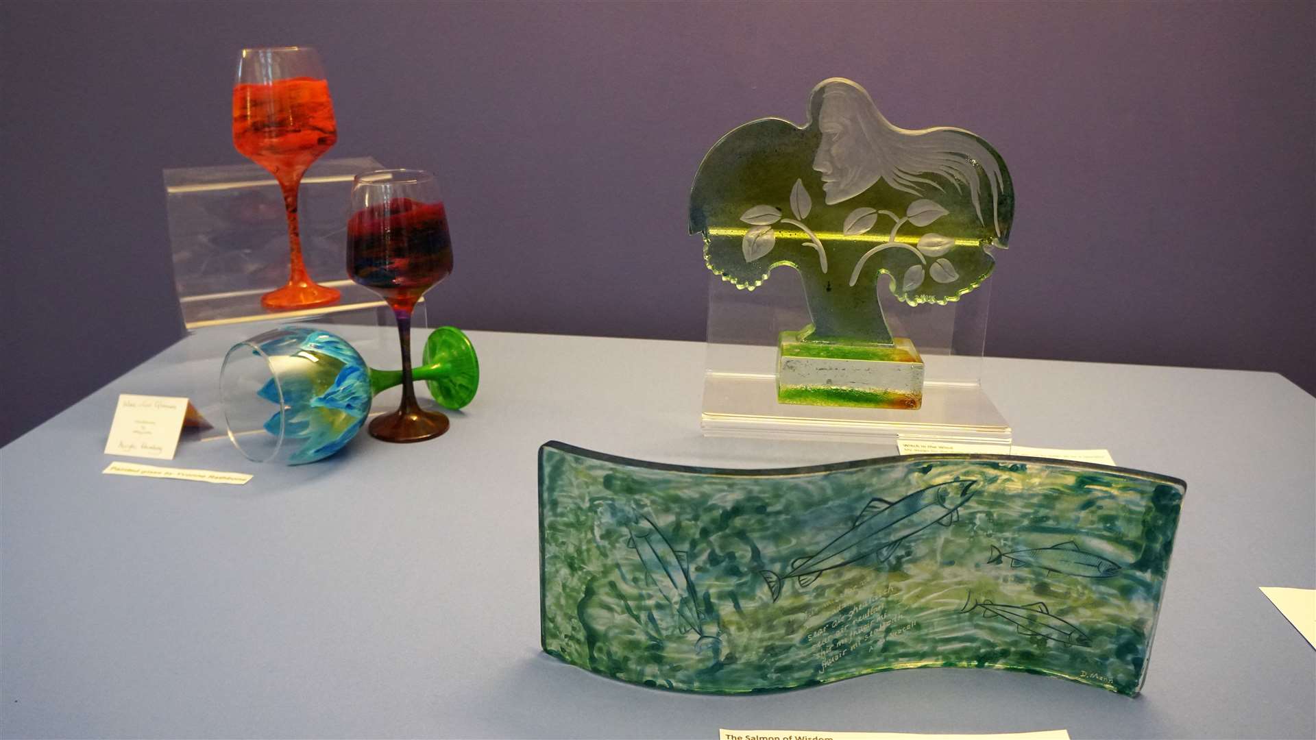 Some of the glass art on show at the exhibition. Picture: DGS