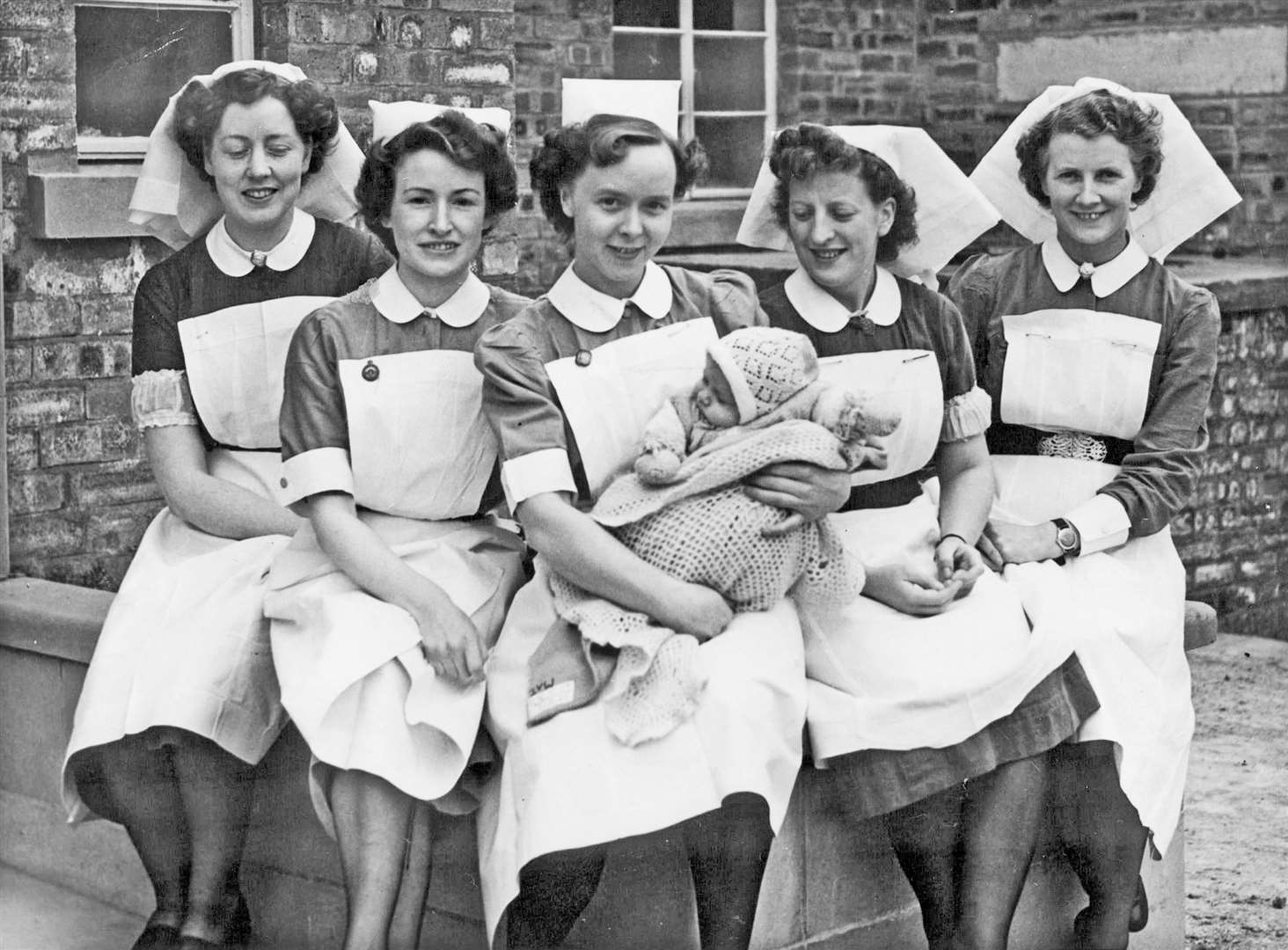 A group of nurses outside Raigmore in the 1950s. Picture courtesy of Am Baile