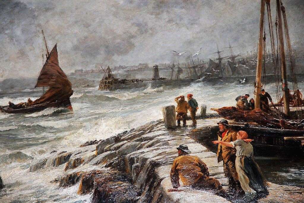 Wick's Black Saturday by Robert Anderson (1842-1885). A storm in Wick Bay on August 19, 1848, claimed the lives of 37 fishermen from Caithness, the Western Isles and Orkney.