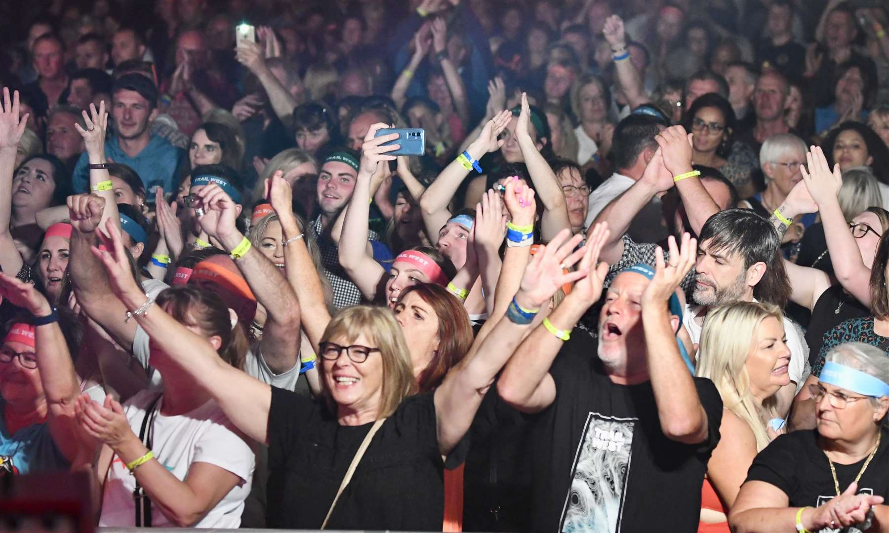 Some of the 1200 sell-out crowd in the Tunes By the Dunes marquee. Picture: John Wright Studio