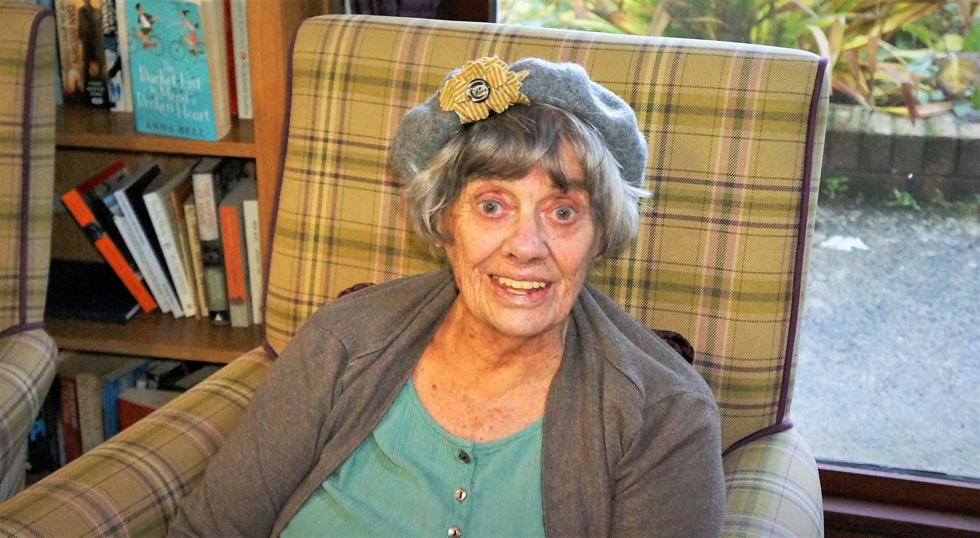 The late Joan Powell at the Pentland View care home where she exhibited some of her work in a mixed exhibition in November 2019. Photo: DGS