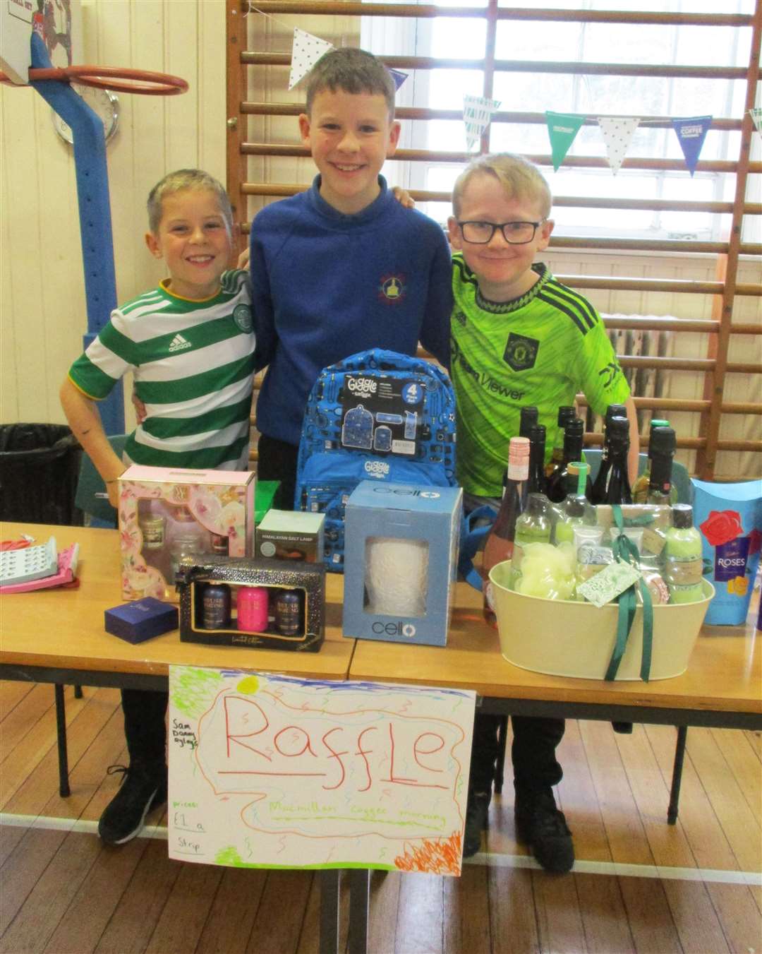The P7 raffle team ready to do business.