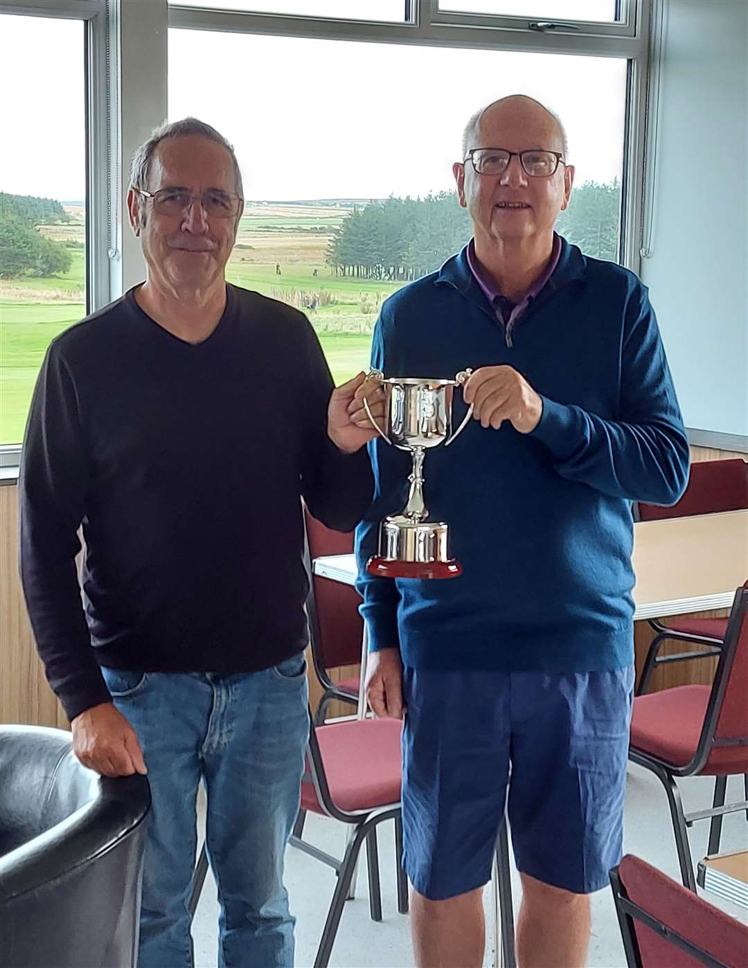 Thurso's J Waters Cup winners Davy Irvine (left) and Jim McLeod.