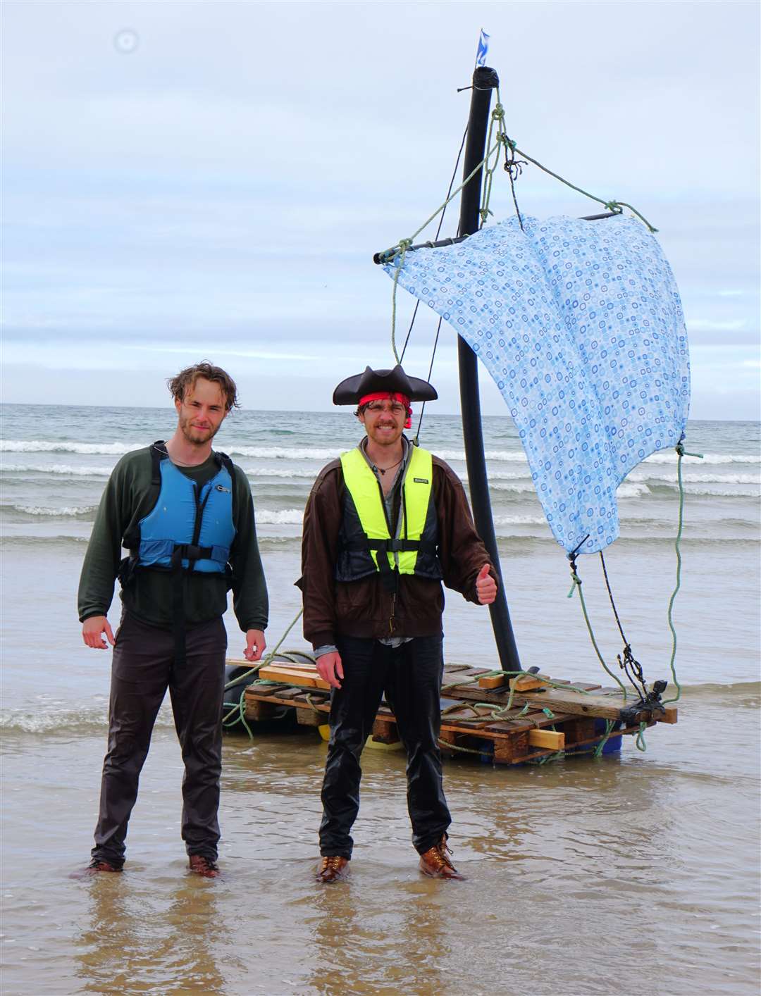 Back on dry land but not defeated as their environmental message will come through strongly in the final project. Picture: DGS