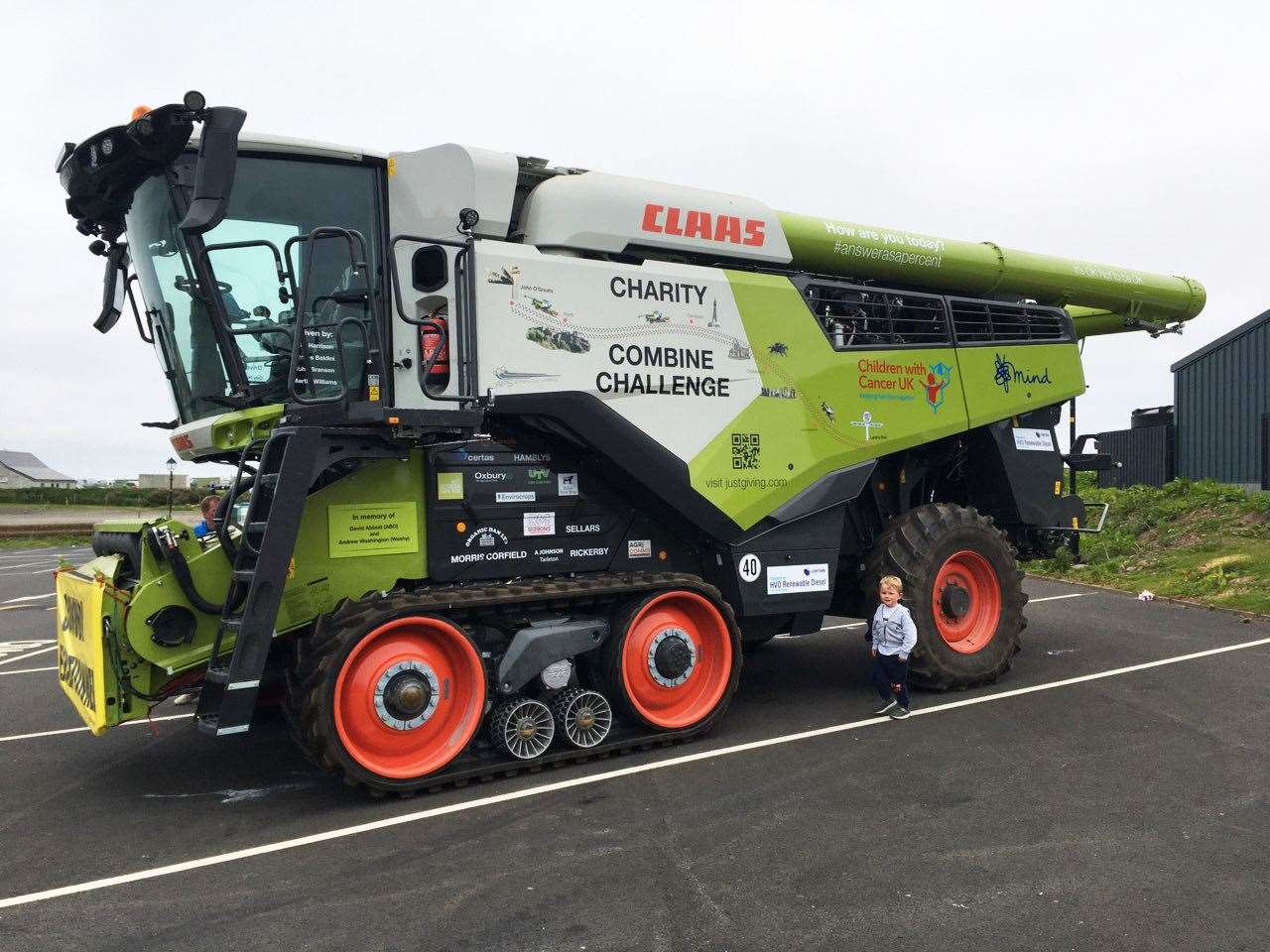The combine harvester that is being run on hydrotreated vegetable oil on its journey from John O'Groats to Land's End.
