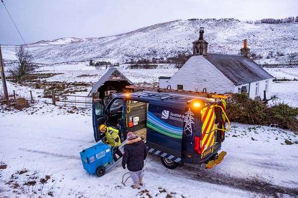 Generator being delivered during Storm Arwen. Photo: Stuart Nicol
