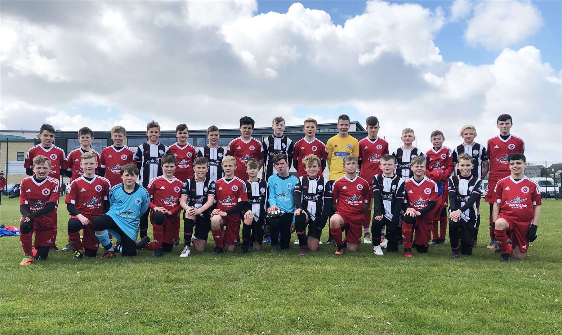 The Orkney and Caithness under-13 squads.