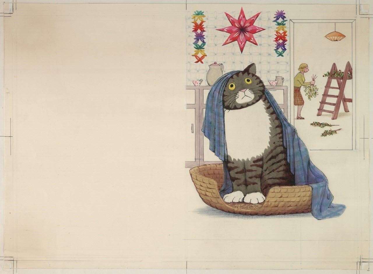 An early drawing of Mog The Forgetful Cat (Judith Kerr Estate/PA)