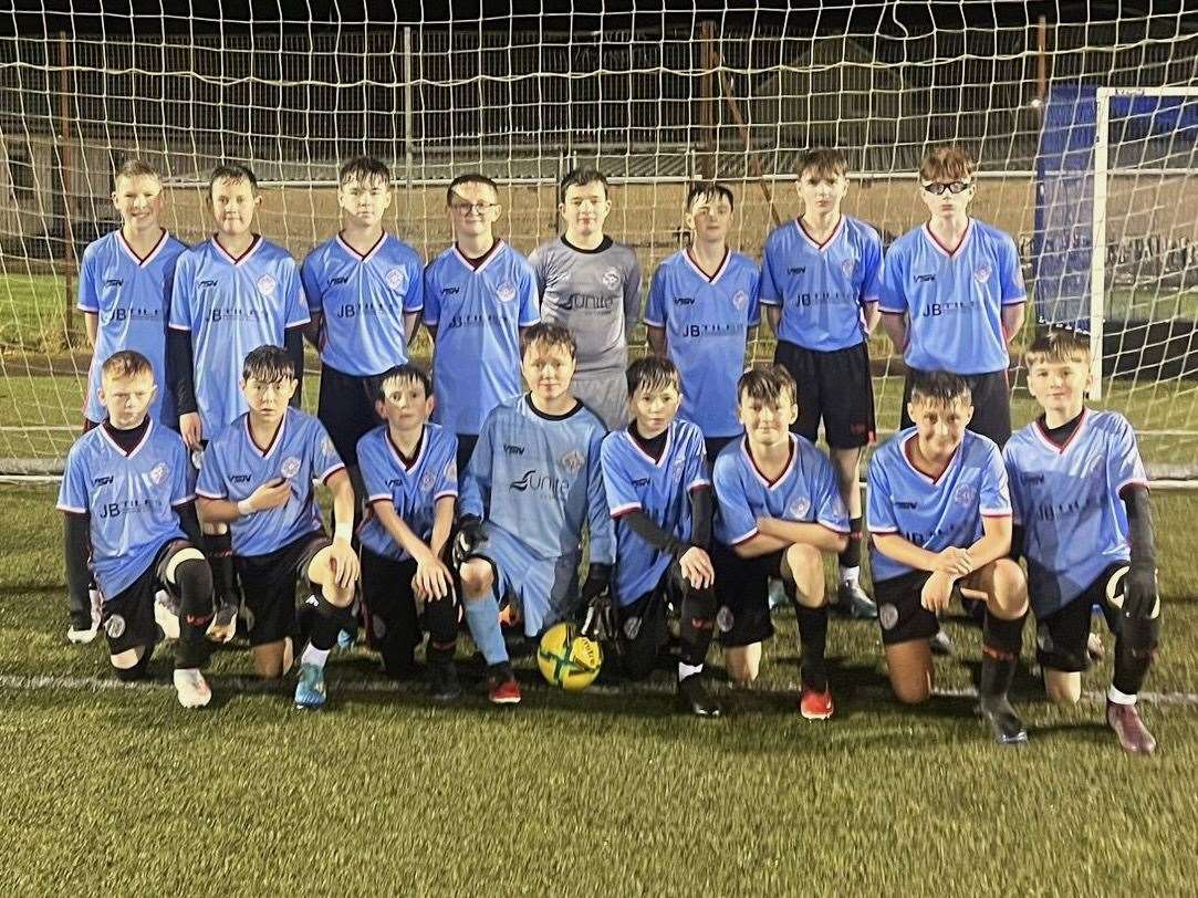 Caithness United under-14s who won 5-3 against Balloan at Naver.