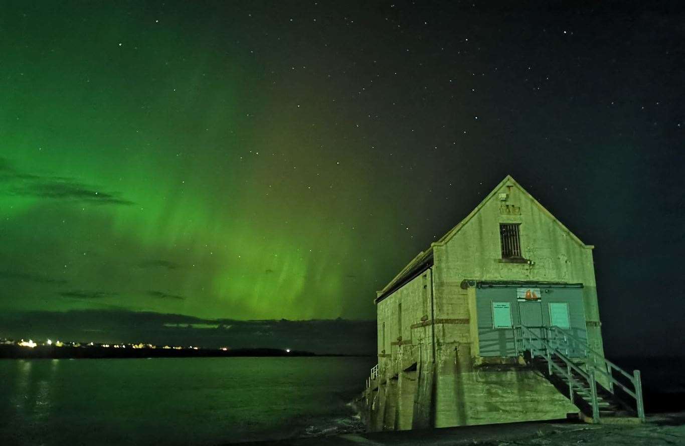 Peter Mears sent this photo of the old lifeboat shed in Wick with a backdrop of the Northern Lights.