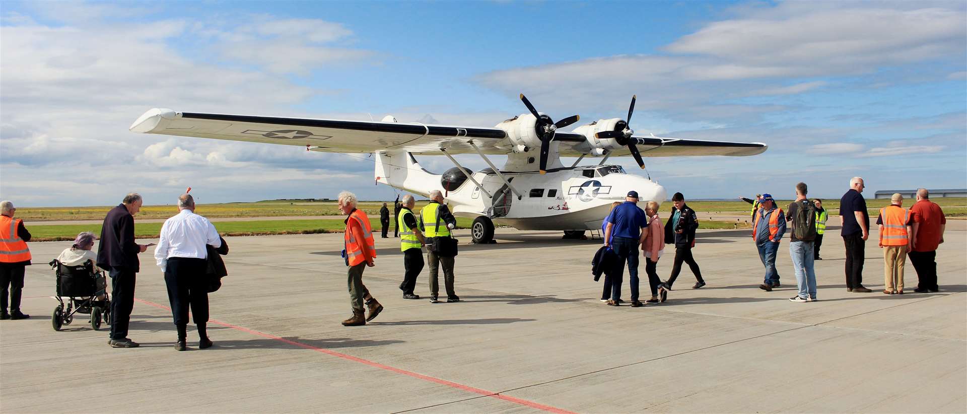The Catalina generated plenty of interest after it landed at Wick John O'Groats Airport. Picture: Alan Hendry