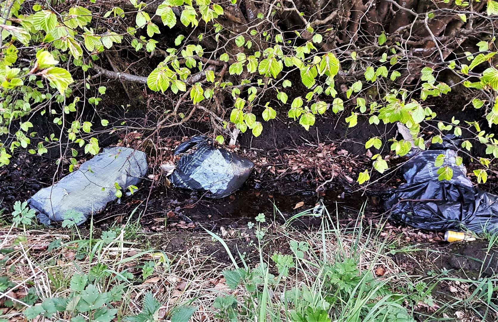 Rubbish ditched in rural Caithness, one of many fly-tipping incidents that have come to light recently.