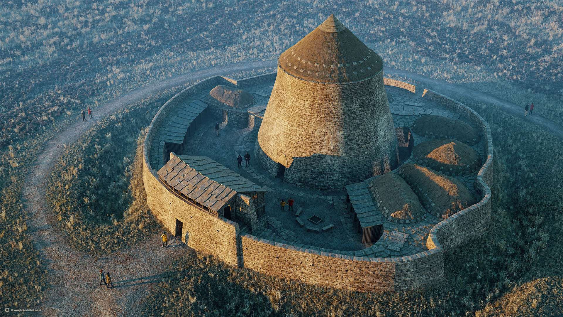 This is a broch. A digital reconstruction of the prehistoric tower