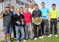 Prizewinners show off their trophies following the Caithness County Championship event at Reay.