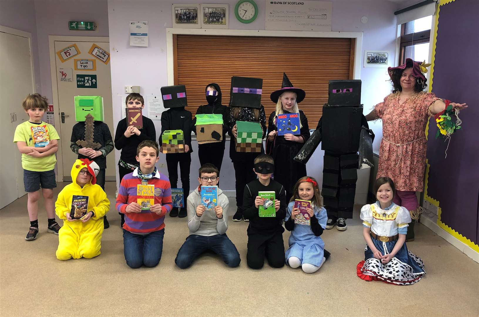 A group of Bower Primary School children in their World Book Day costumes.