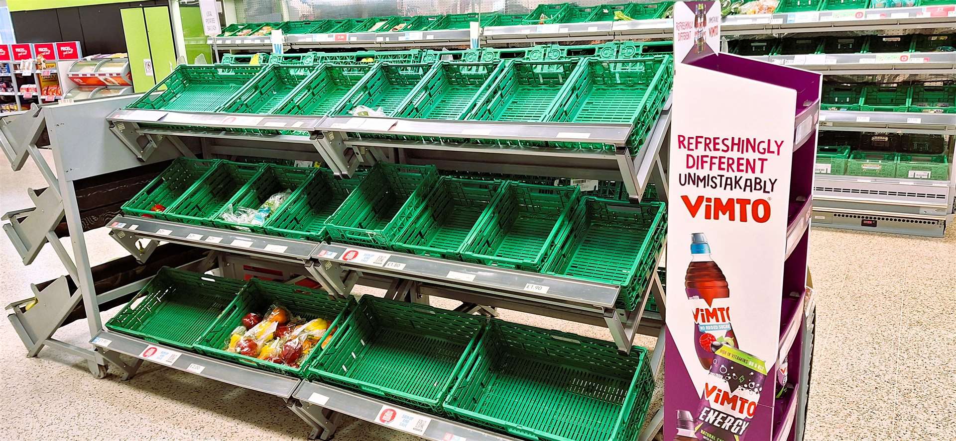 Not much available at this section in Wick's Coop supermarket on Thursday afternoon. Picture: DGS