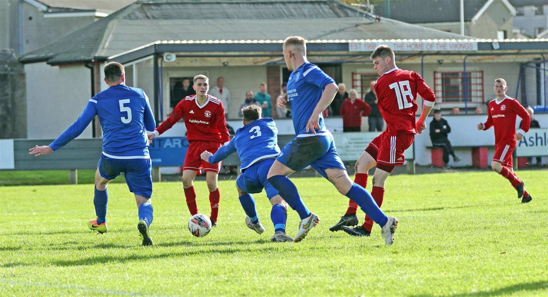 Marc Macgregor – pictured having a shot at goal against Golspie – is one of a clutch of players coming back from injury for Thurso. Picture: James Gunn