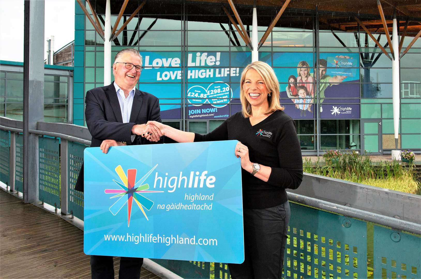 Emma Thomson, High Life Highland’s highlife development manager with Nigel Scott, Denchi Group’s CEO. Picture: Alison White.