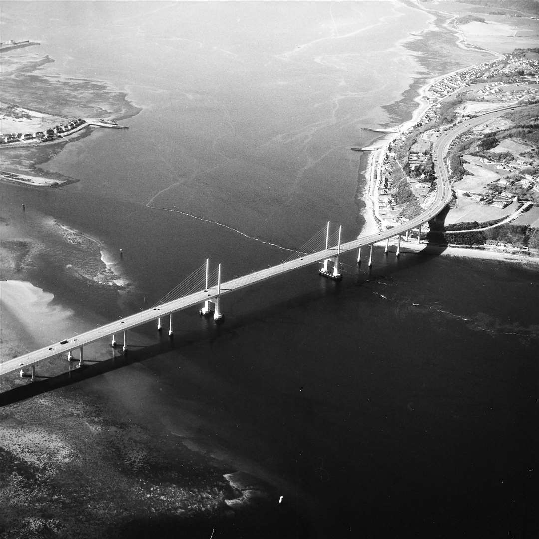 Another bird's-eye view of the Kessock Bridge from the archives.