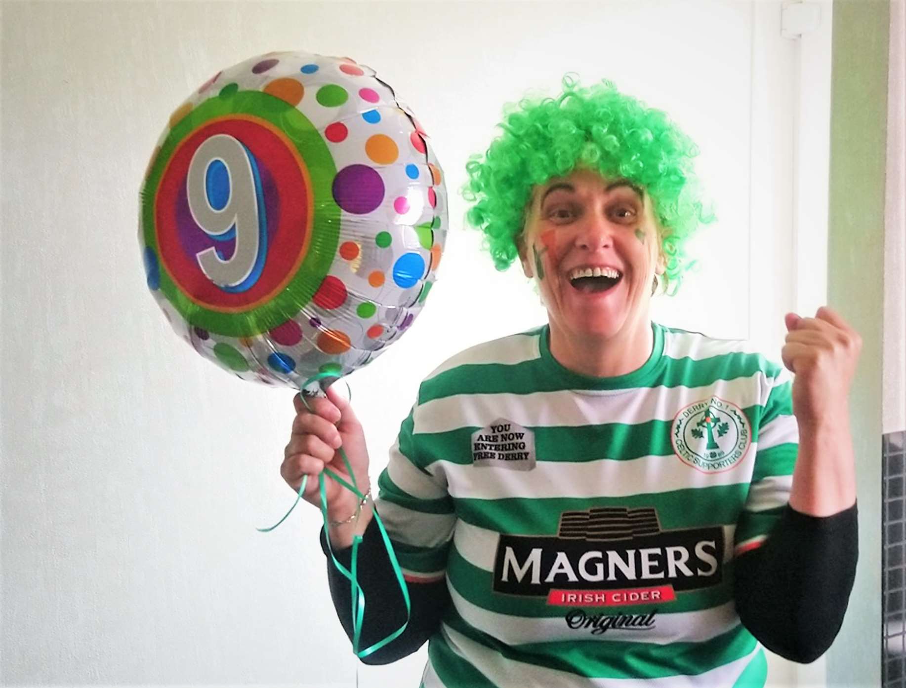 Fiona is Celtic daft and celebrated the team's nine-in-a-row achievement after they were crowned Scottish Premiership champions again.