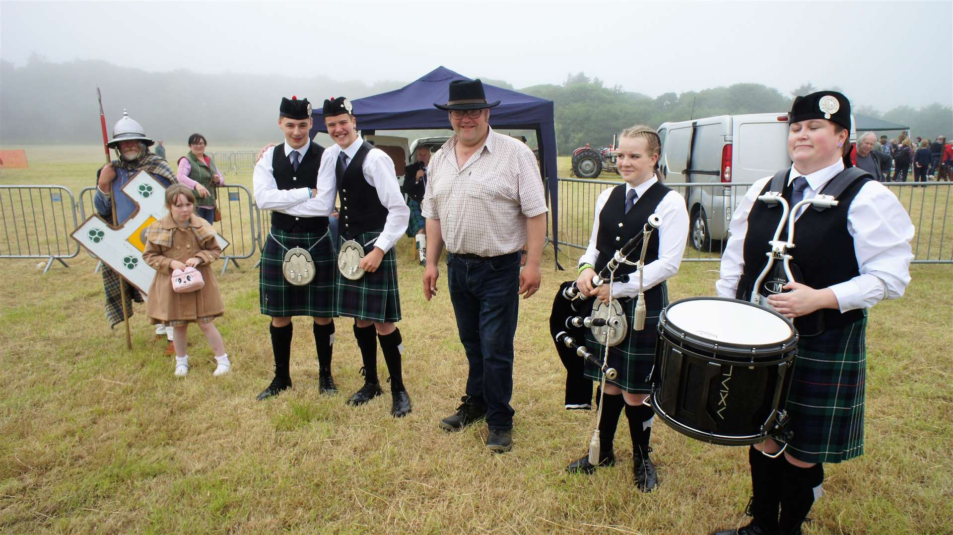 Members of the pipe band were pulled into the best dressed competition. Picture: DGS