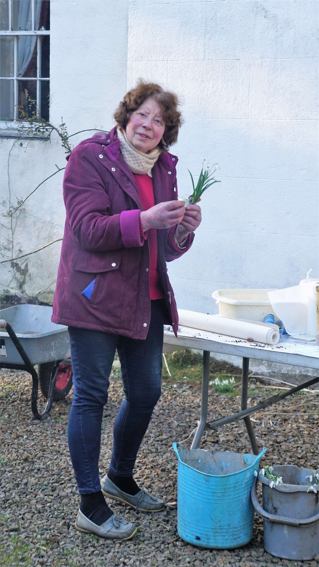 Islay Macleod from Thrumster House with some snowdrops. Picture: DGS