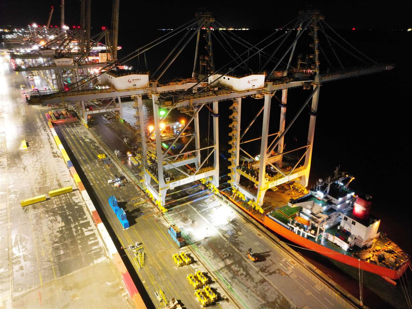 The cranes were offloaded on Wednesday after a two-month journey from China (Jonathan Brady/PA)