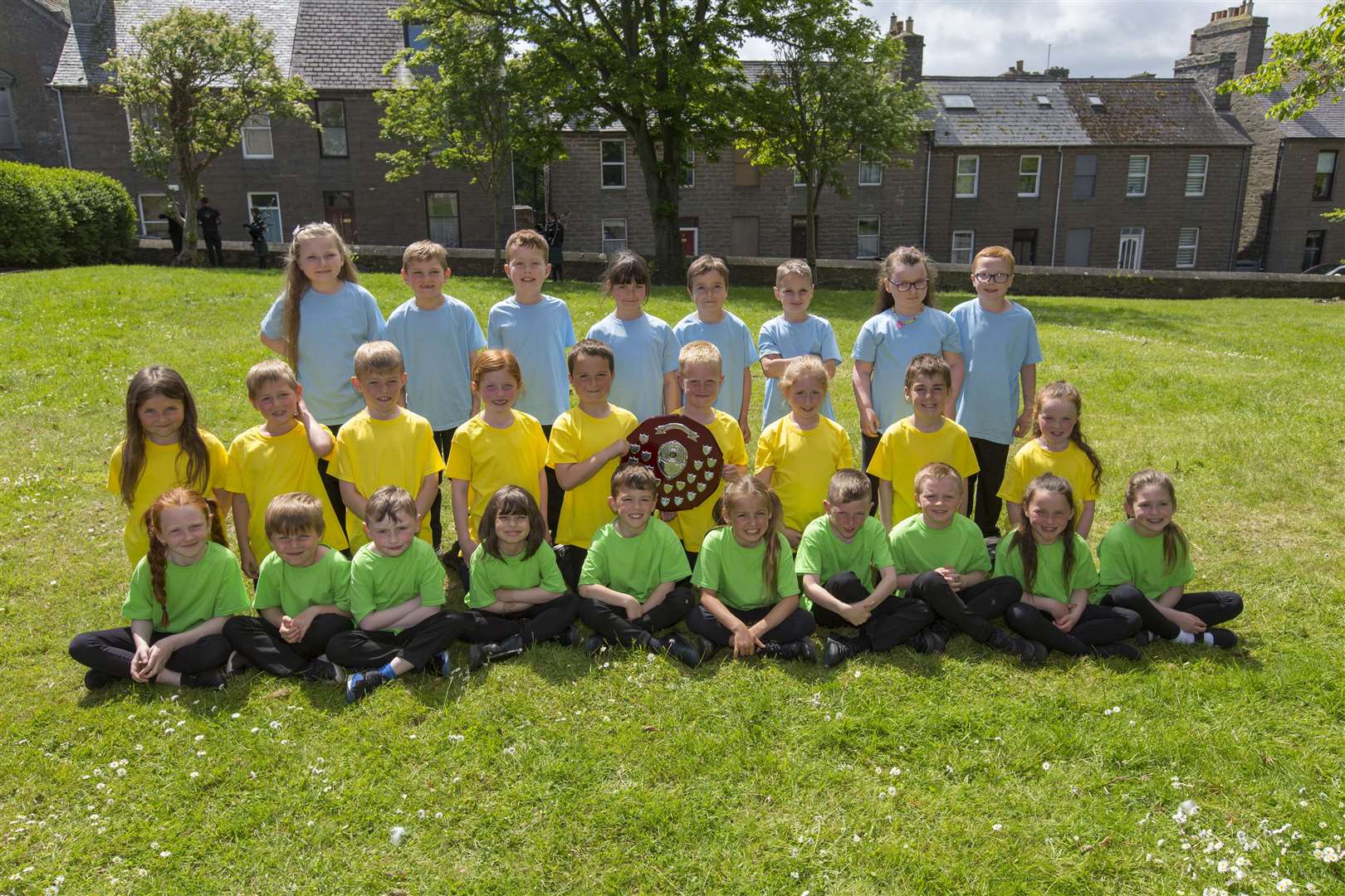 Noss P3 Yellow became the first winners of the Ross Swanson Shield, a new trophy donated by Caithness Music Festival secretary Audrey Mackinnon for popular song P1 and P2. The trophy was donated in memory of Audrey's two grannies, Jean Ross and Dolina Swanson. Picture: Robert MacDonald / Northern Studios