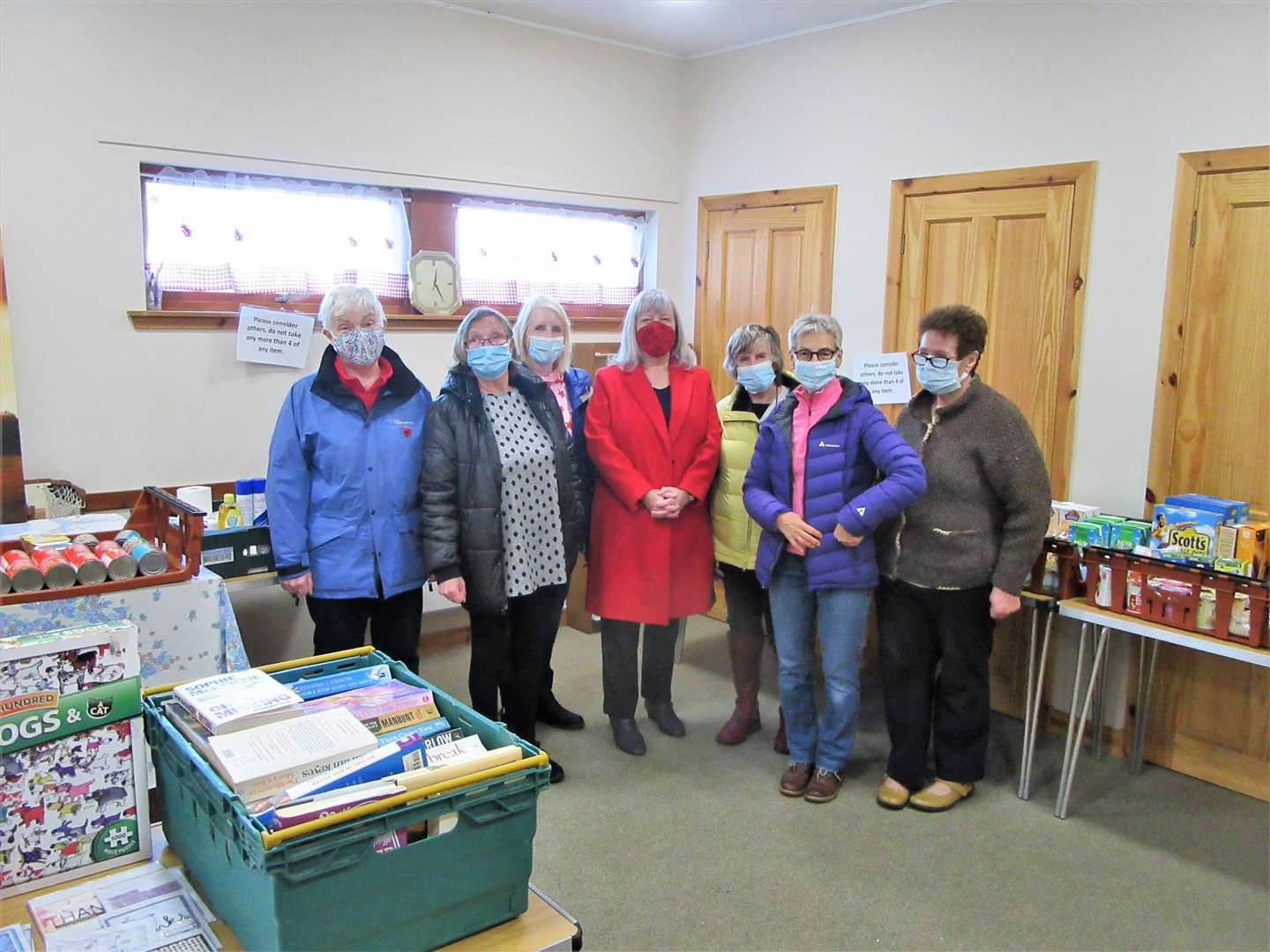 Rhoda Grant, centre, at a foodbank in the Highlands. Picture: Strathspey & Badenoch Herald