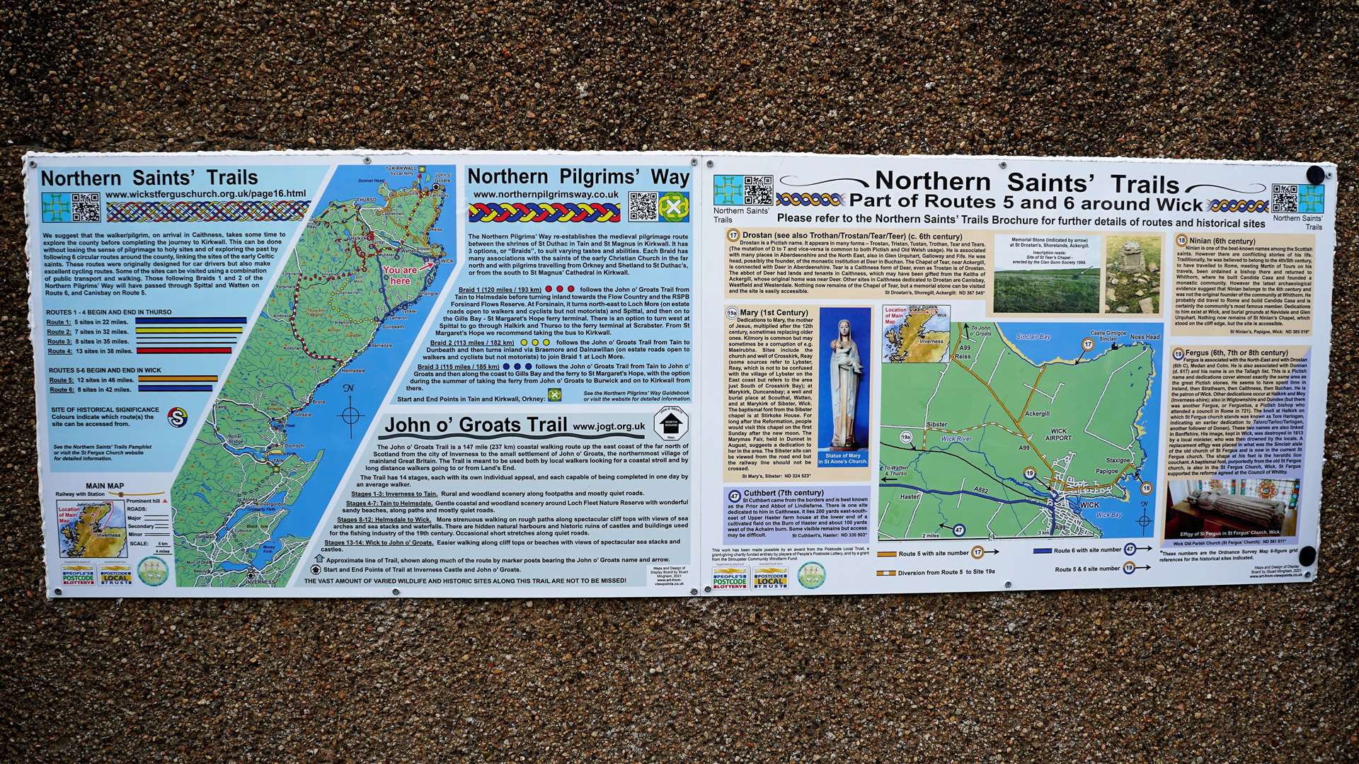 Northern Saints Trail information board unveiled in Wick recently. Picture: DGS