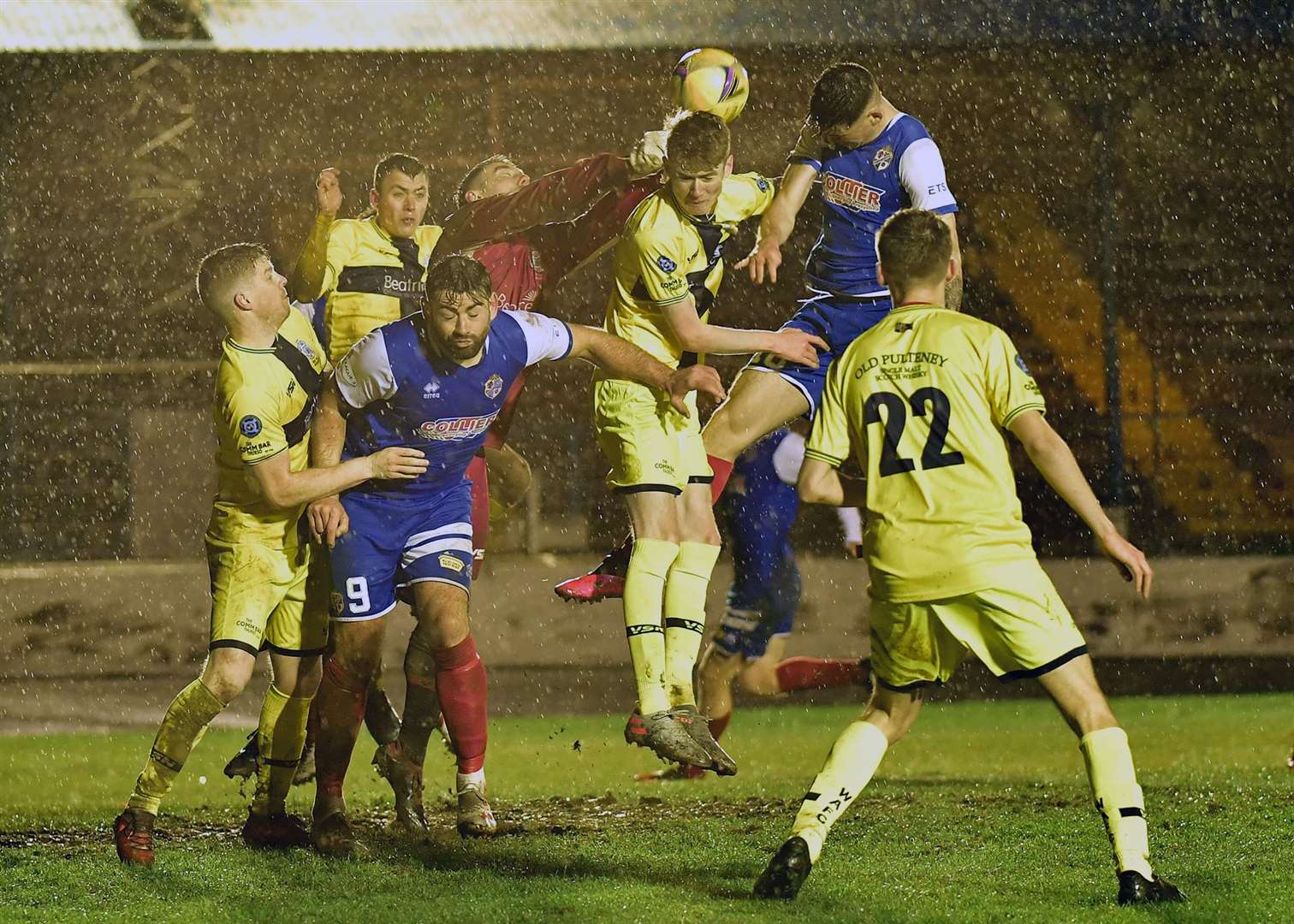 The Wick Academy players were unable to have a shower after their Scottish Cup tie against Cowdenbeath at rain-lashed Central Park on Boxing Day. Picture: Mel Roger