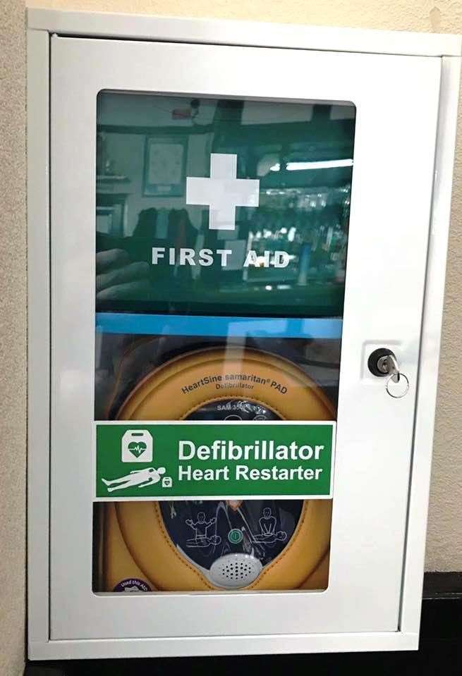 The Camps Bar has a new defibrillator located just inside the premises and is accessible for use to anyone in the surrounding area.
