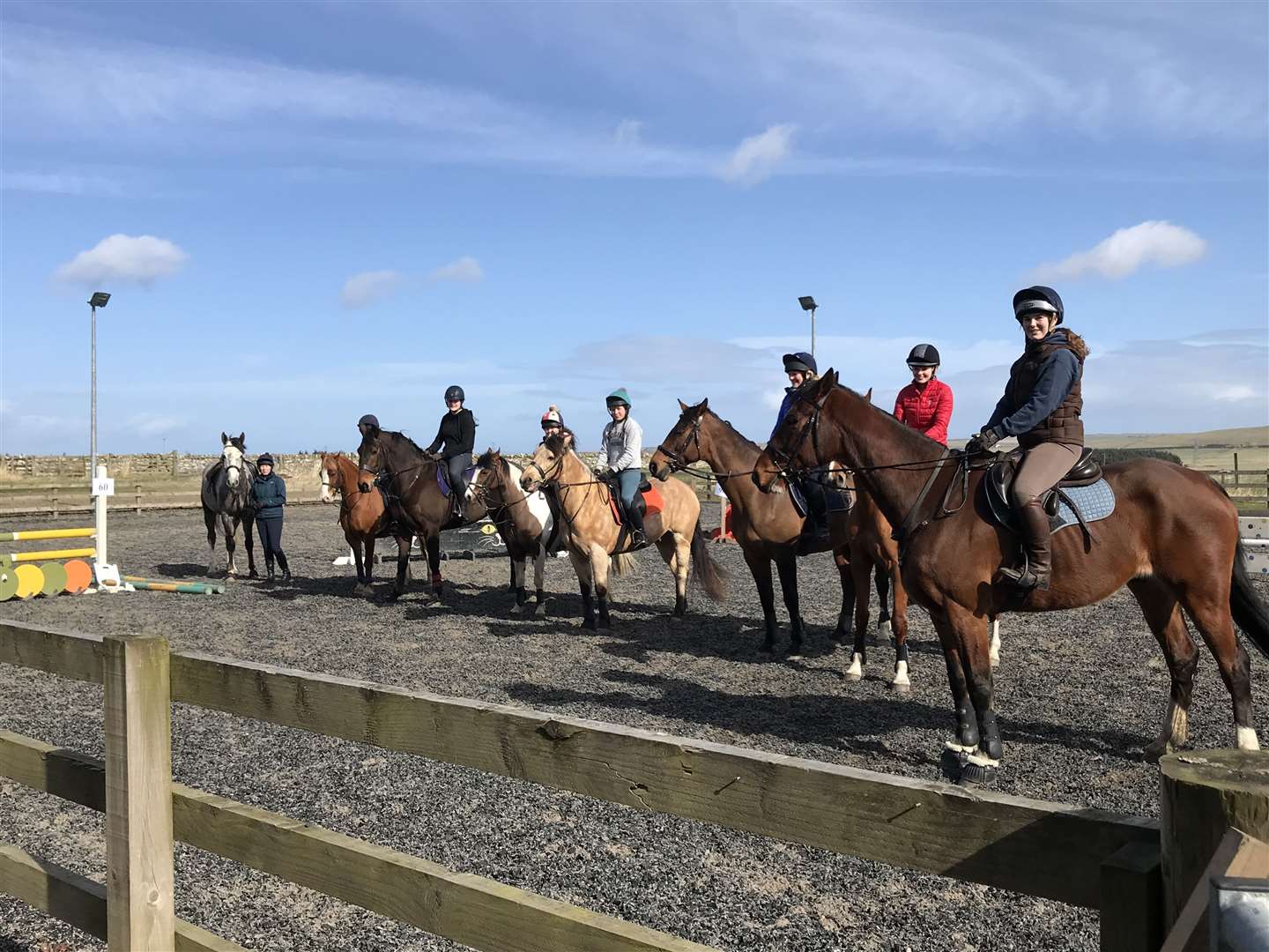 Some of the local riders who took part in one of the first jumping competitions of 2021.